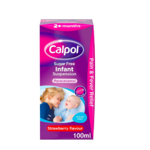 Calpol Sugar Free Infant Suspension Medication, Strawberry Flavour, 100 ml