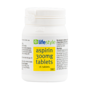 Lifestyle aspirin 300mg tablets (16 tablets)